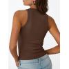 image:imageTrendy Queen Womens Workout Racerback Ribbed Tank TopCoffee