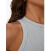 image:imageTrendy Queen Womens Workout Racerback Ribbed Tank TopGrey