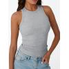 image:imageTrendy Queen Womens Workout Racerback Ribbed Tank TopGrey