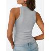 image:imageTrendy Queen Womens Workout Racerback Ribbed Tank TopGrey