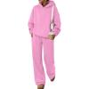 image:imageTrendy Queen 2 Piece Lounge Sweat Sets Plus Size Fall Fashion Matching Sweatsuits Wide Leg Pants Travel Outfit Winter ClothesPink