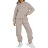 image:imageTrendy Queen Sweatsuits Women 2 Piece Outfit Two Piece Lounge Sets Hoodies and Sweatpants Fall Fashion Clothes 2026 TracksuitCoffeegrey