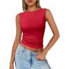 image:imageTrendy Queen Women Going Out Summer Tank Tops Spring Casual Basic Cute 2026 Sleeveless Shirt Vacation Fashion Outfit ClothesRed
