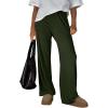 image:imageTrendy Queen Womens Business Casual Pants Barrel Sweatpants Wide Leg Comfy Lounge Pants Baggy Flowy Ribbed Fall OutfitsArmygreen