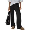 image:imageTrendy Queen Womens Business Casual Pants Barrel Sweatpants Wide Leg Comfy Lounge Pants Baggy Flowy Ribbed Fall OutfitsBlack