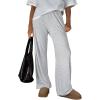 image:imageTrendy Queen Womens Business Casual Pants Barrel Sweatpants Wide Leg Comfy Lounge Pants Baggy Flowy Ribbed Fall OutfitsGrey