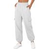 image:imageTrendy Queen Womens Cargo Sweatpants Oversized Fleece Joggers Baggy Athletic Pants with PocketGrey