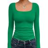 image:imageTrendy Queen Womens Long Sleeve Shirts Crop Scoop Neck Tops Fall Fashion Solid Going Out Basics Tees Y2k Clothes 2026 Green XS