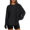 image:imageTrendy Queen Womens Oversized Long Sleeve T Shirts 2026 Basic Crewneck Tee Fall Tops Casual Workout Y2K ClothesBlack