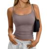 image:imageTrendy Queen Womens Tank Tops Camisole Sleeveless Tops Adjustable Spaghetti Straps Basic Going Out Slim Fitted ClothesRose Taupe