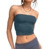 image:imageTrendy Queen Womens Tube Tops Strapless Crop Tops Basic Backless Sleeveless Going Out 2026 Spring Outfits Summer ClothesHaze Blue