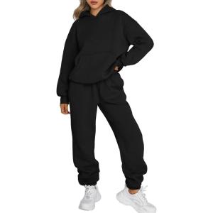 image:imageTrendy Queen Sweatsuits Women 2 Piece Outfit Two Piece Lounge Sets Hoodies and Sweatpants Fall Fashion Clothes 2026 TracksuitBlack