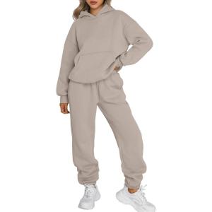 image:imageTrendy Queen Sweatsuits Women 2 Piece Outfit Two Piece Lounge Sets Hoodies and Sweatpants Fall Fashion Clothes 2026 TracksuitCoffeegrey