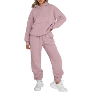 image:imageTrendy Queen Sweatsuits Women 2 Piece Outfit Two Piece Lounge Sets Hoodies and Sweatpants Fall Fashion Clothes 2026 TracksuitDarkpink