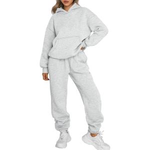 image:imageTrendy Queen Sweatsuits Women 2 Piece Outfit Two Piece Lounge Sets Hoodies and Sweatpants Fall Fashion Clothes 2026 TracksuitGrey