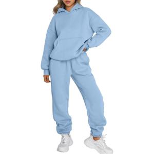 image:imageTrendy Queen Sweatsuits Women 2 Piece Outfit Two Piece Lounge Sets Hoodies and Sweatpants Fall Fashion Clothes 2026 TracksuitLightblue