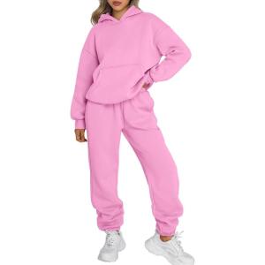 image:imageTrendy Queen Sweatsuits Women 2 Piece Outfit Two Piece Lounge Sets Hoodies and Sweatpants Fall Fashion Clothes 2026 TracksuitPink