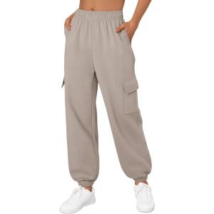 image:imageTrendy Queen Womens Cargo Sweatpants Oversized Fleece Joggers Baggy Athletic Pants with PocketCoffeegrey