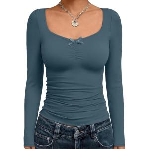 image:imageTrendy Queen Womens Long Sleeve Tops Going Out Top Trendy Cute Shirt Y2k Clothes Fashion Clothing Fall Outfits 2026Hazeblue