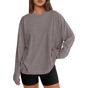 image:imageTrendy Queen Womens Oversized Long Sleeve T Shirts 2026 Basic Crewneck Tee Fall Tops Casual Workout Y2K ClothesNetmeg