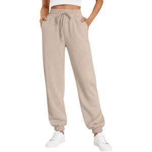 image:imageTrendy Queen Womens Sweatpants Athletic Joggers Baggy Pants Lounge Bottom 2026 Fall Fashion with PocketsBeige