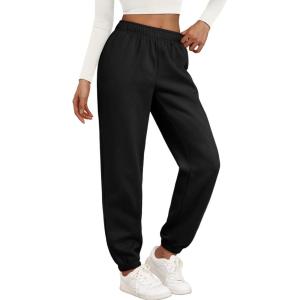image:imageTrendy Queen Womens Sweatpants High Waisted Winter Baggy Lounge Pants Fall Active Fleece Comfy Joggers 2026Black