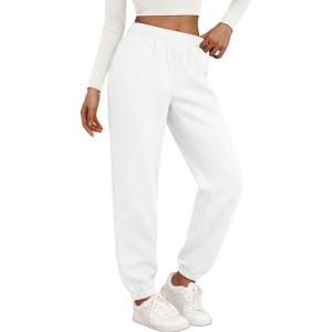 image:imageTrendy Queen Womens Sweatpants High Waisted Winter Baggy Lounge Pants Fall Active Fleece Comfy Joggers 2026White