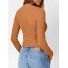 image:imageTrendy Queen Long Sleeve Shirts for Women Henley Ribbed Fall Tops Dressy Business Casual Teen Girl Winter Cute Basic TeesOrange