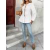 image:imageTrendy Queen Tir Front Tops Women Fall Fashion Top Babydoll Peplum Blouse Puff Long Sleeve Shirts Bow Tie Shirts TrendyWhite