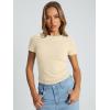 image:imageTrendy Queen Womens Basic T Shirts Summer Tops 2026 Crop Short Sleeve Slim Fit Tee Cute Gym Workout ClothesBeige