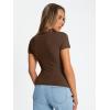 image:imageTrendy Queen Womens Basic T Shirts Summer Tops 2026 Crop Short Sleeve Slim Fit Tee Cute Gym Workout ClothesBrown