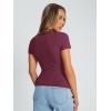 image:imageTrendy Queen Womens Basic T Shirts Summer Tops 2026 Crop Short Sleeve Slim Fit Tee Cute Gym Workout ClothesBurgundy