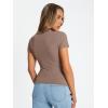 image:imageTrendy Queen Womens Basic T Shirts Summer Tops 2026 Crop Short Sleeve Slim Fit Tee Cute Gym Workout ClothesCoffee