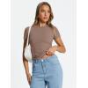 image:imageTrendy Queen Womens Basic T Shirts Summer Tops 2026 Crop Short Sleeve Slim Fit Tee Cute Gym Workout ClothesCoffee