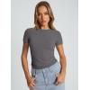 image:imageTrendy Queen Womens Basic T Shirts Summer Tops 2026 Crop Short Sleeve Slim Fit Tee Cute Gym Workout ClothesDeepgrey