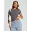 image:imageTrendy Queen Womens Basic T Shirts Summer Tops 2026 Crop Short Sleeve Slim Fit Tee Cute Gym Workout ClothesDeepgrey