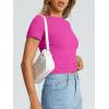 image:imageTrendy Queen Womens Basic T Shirts Summer Tops 2026 Crop Short Sleeve Slim Fit Tee Cute Gym Workout ClothesHotpink