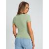 image:imageTrendy Queen Womens Basic T Shirts Summer Tops 2026 Crop Short Sleeve Slim Fit Tee Cute Gym Workout ClothesLightgreen