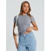 image:imageTrendy Queen Womens Basic T Shirts Summer Tops 2026 Crop Short Sleeve Slim Fit Tee Cute Gym Workout ClothesLightgrey