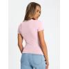 image:imageTrendy Queen Womens Basic T Shirts Summer Tops 2026 Crop Short Sleeve Slim Fit Tee Cute Gym Workout ClothesLightpink