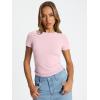 image:imageTrendy Queen Womens Basic T Shirts Summer Tops 2026 Crop Short Sleeve Slim Fit Tee Cute Gym Workout ClothesLightpink