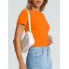 image:imageTrendy Queen Womens Basic T Shirts Summer Tops 2026 Crop Short Sleeve Slim Fit Tee Cute Gym Workout ClothesOrange