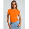 image:imageTrendy Queen Womens Basic T Shirts Summer Tops 2026 Crop Short Sleeve Slim Fit Tee Cute Gym Workout ClothesOrange