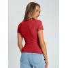 image:imageTrendy Queen Womens Basic T Shirts Summer Tops 2026 Crop Short Sleeve Slim Fit Tee Cute Gym Workout ClothesRed