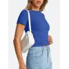 image:imageTrendy Queen Womens Basic T Shirts Summer Tops 2026 Crop Short Sleeve Slim Fit Tee Cute Gym Workout ClothesRoyal Blue