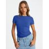 image:imageTrendy Queen Womens Basic T Shirts Summer Tops 2026 Crop Short Sleeve Slim Fit Tee Cute Gym Workout ClothesRoyal Blue