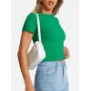 image:imageTrendy Queen Womens Basic T Shirts Summer Tops 2026 Crop Short Sleeve Slim Fit Tee Cute Gym Workout ClothesSaint Patrick Green