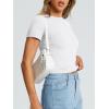 image:imageTrendy Queen Womens Basic T Shirts Summer Tops 2026 Crop Short Sleeve Slim Fit Tee Cute Gym Workout ClothesWhite