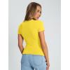 image:imageTrendy Queen Womens Basic T Shirts Summer Tops 2026 Crop Short Sleeve Slim Fit Tee Cute Gym Workout ClothesYellow