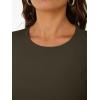 image:imageTrendy Queen Womens Crewneck Ribbed Knit Fitted TShirtArmy Green